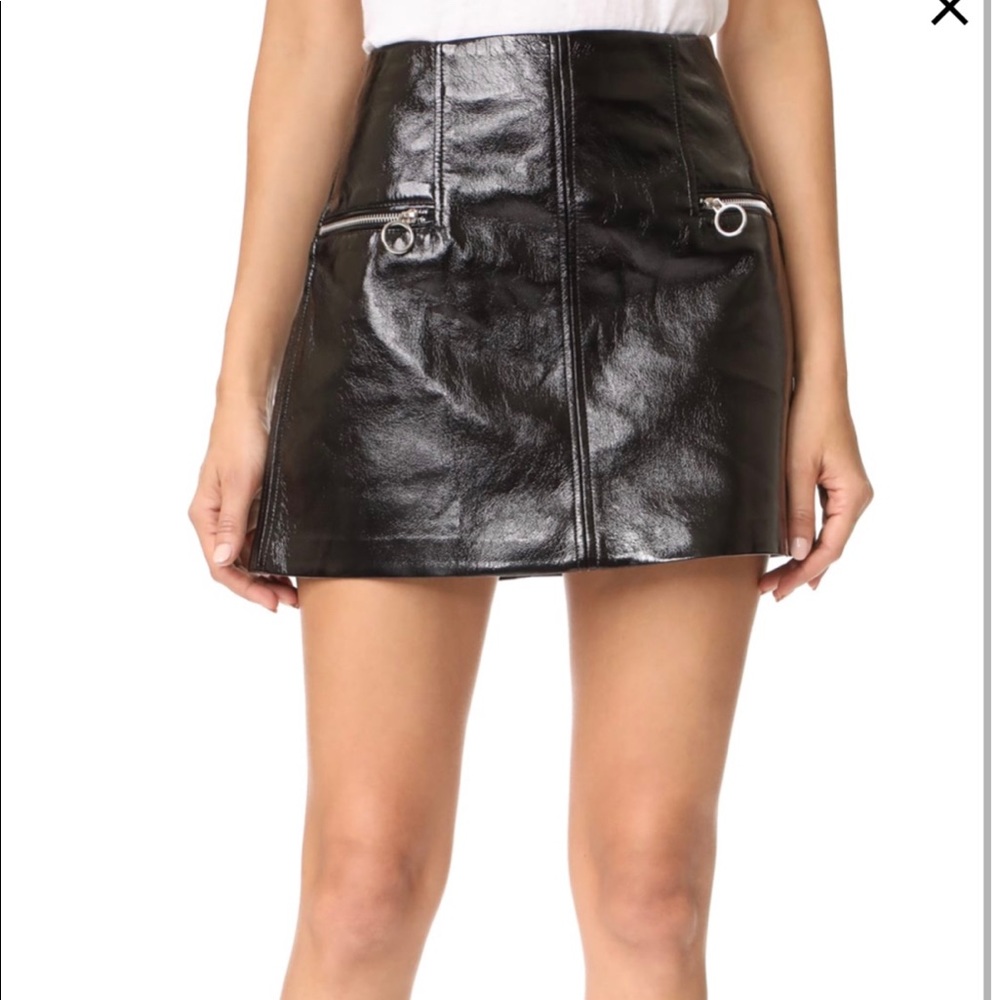 Black Faux Leather Skirt